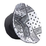 Reversible Bucket Hat - Paisley White and Black