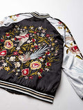 Reversible Embroidered Bomber Jacket - White and Black