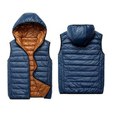 Reversible Down Vest - Blue and Tan