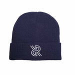 Reversible Knit Hat by ALLREVERSIBLE brand navy and grey with embroidered logo
