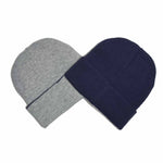 Reversible Knit Hat by ALLREVERSIBLE brand navy and grey with embroidered logo