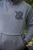 Reversible allreversible brand hoodie hoody pullover grey and navy pouch pocket