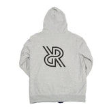 Reversible allreversible brand hoodie hoody full zip grey and navy