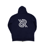 Reversible allreversible brand hoodie hoody full zip navy and grey