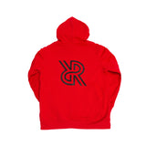 Reversible allreversible brand hoodie hoody full zip red and grey